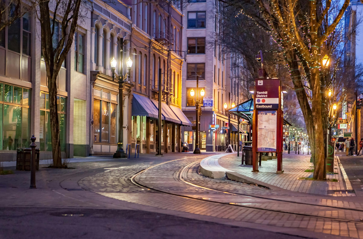 Portland skyline at dusk